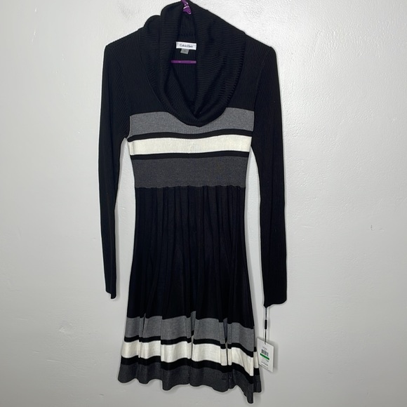 Calvin Klein Cowl neck pleated sweater dress - Picture 4 of 8